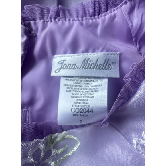 New Jona Michelle Girls 7 Purple Special Occasion Party Dress Floral NEW - Picture 3 of 5